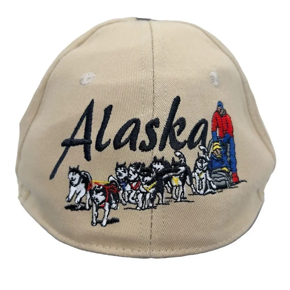 90s Hat Alaska Embroidered huskies Iditarod - Picture 4 of 13
